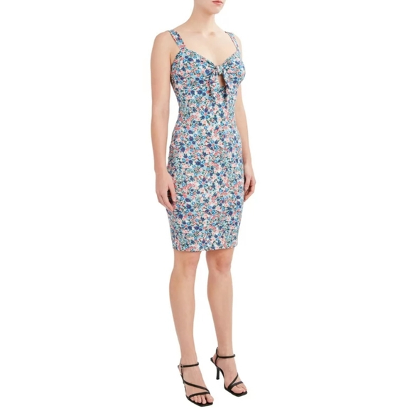 BCBG Paris Women's Cut Out Tie Rib Knit Midi Dress - Picture 3 of 3